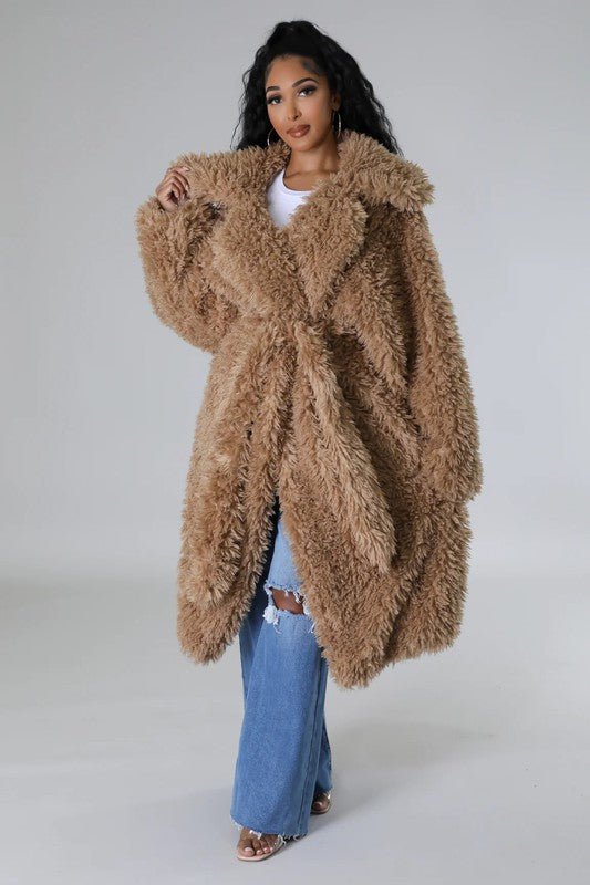 ATHINA Fuzzy Fur Winter Heavy Jacket - Bratty Luxe