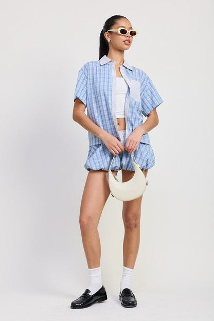 BUBBLE HEM SHORTS WITH ELASTIC WAIST - Bratty Luxe