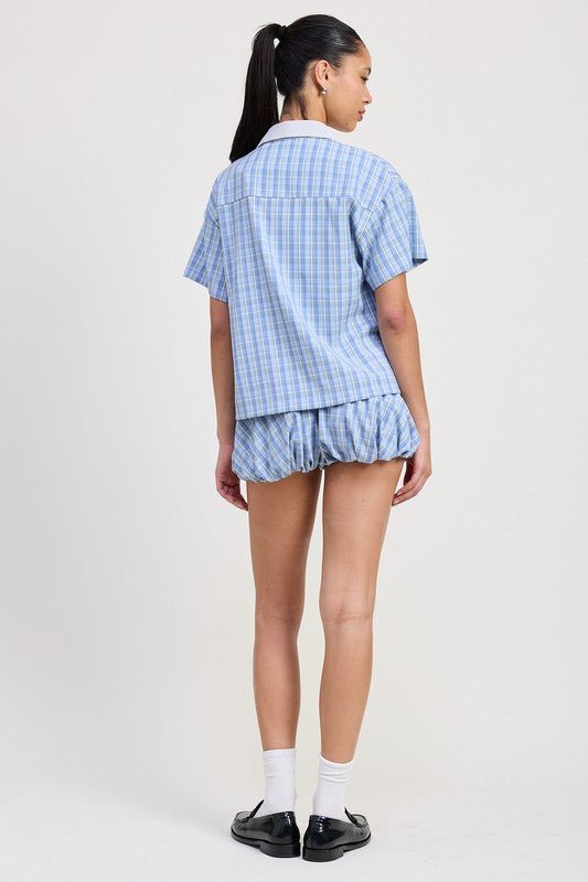 BUBBLE HEM SHORTS WITH ELASTIC WAIST - Bratty Luxe