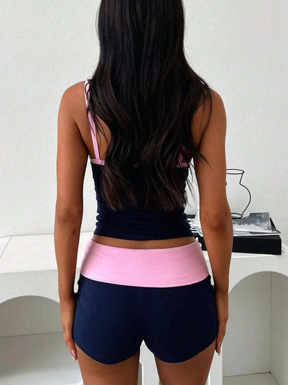 Contrast Cami and Shorts Set - Bratty Luxe