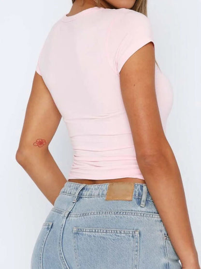 Devine Star Round Neck Short Sleeve T-Shirt - Bratty Luxe