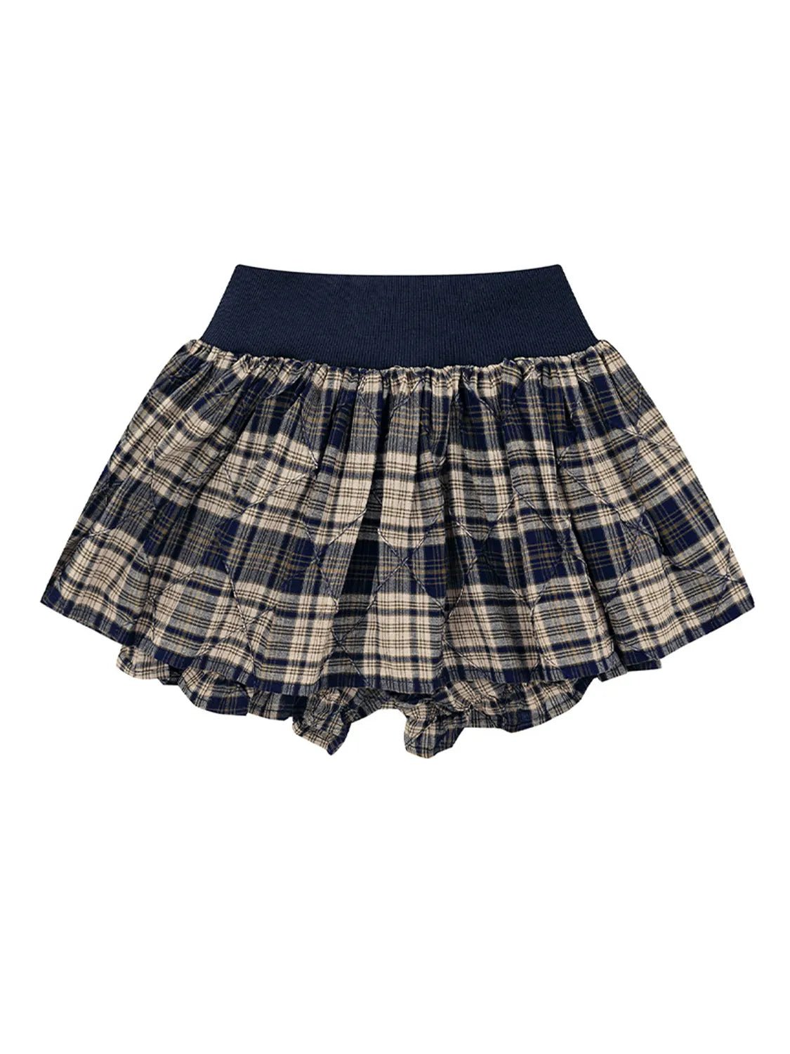 Drawstring Plaid Skort - Bratty Luxe