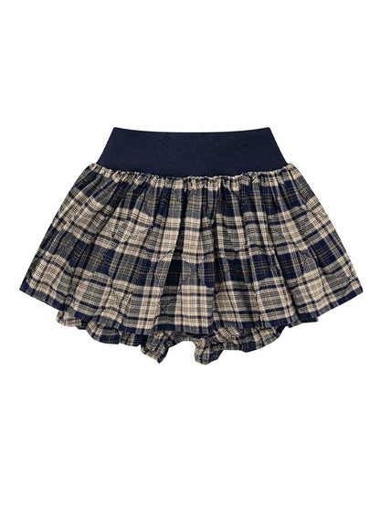 Drawstring Plaid Skort - Bratty Luxe