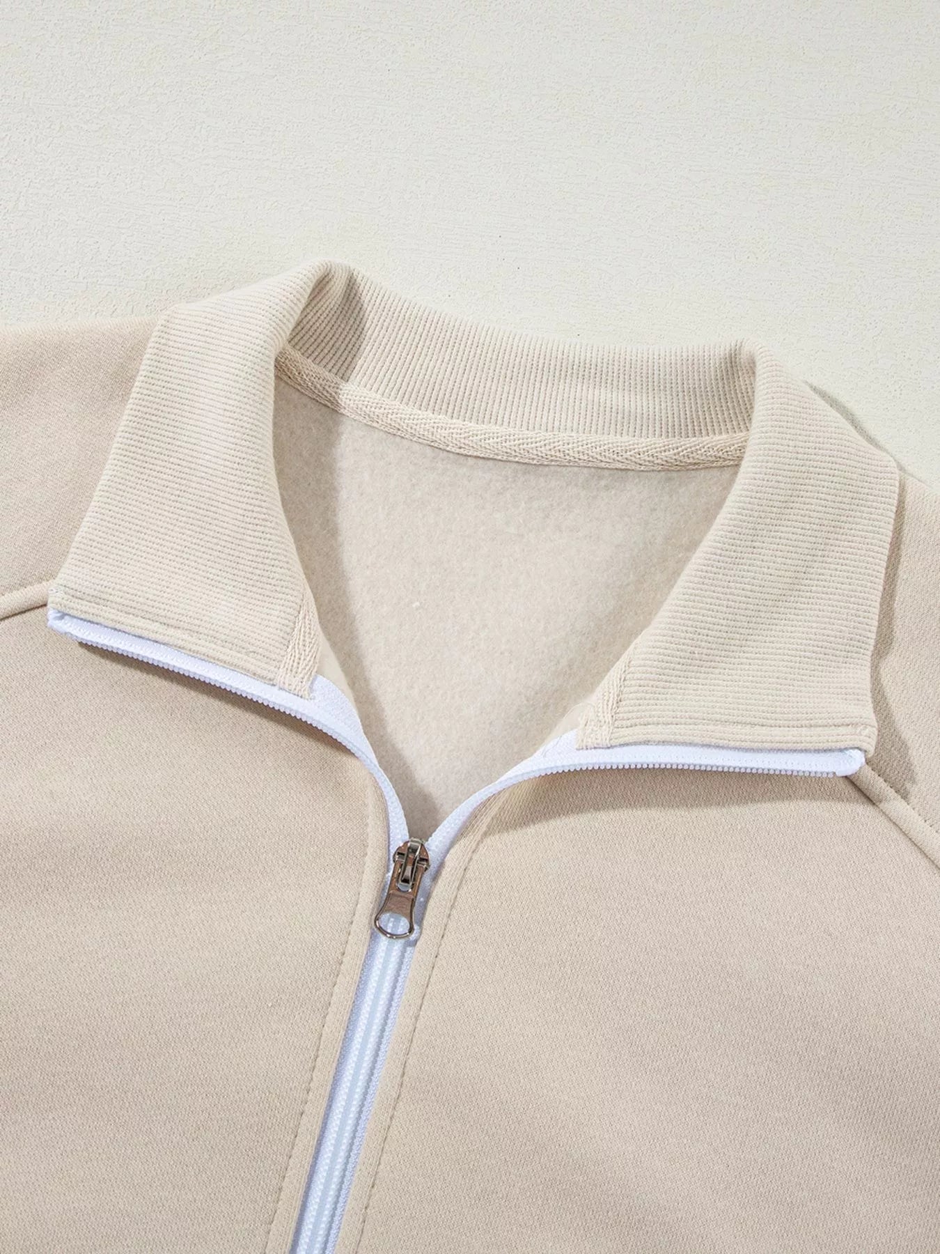 Drop Shoulder Zip Up Jacket and Drawstring Pants Active 2pcs Set - Bratty Luxe