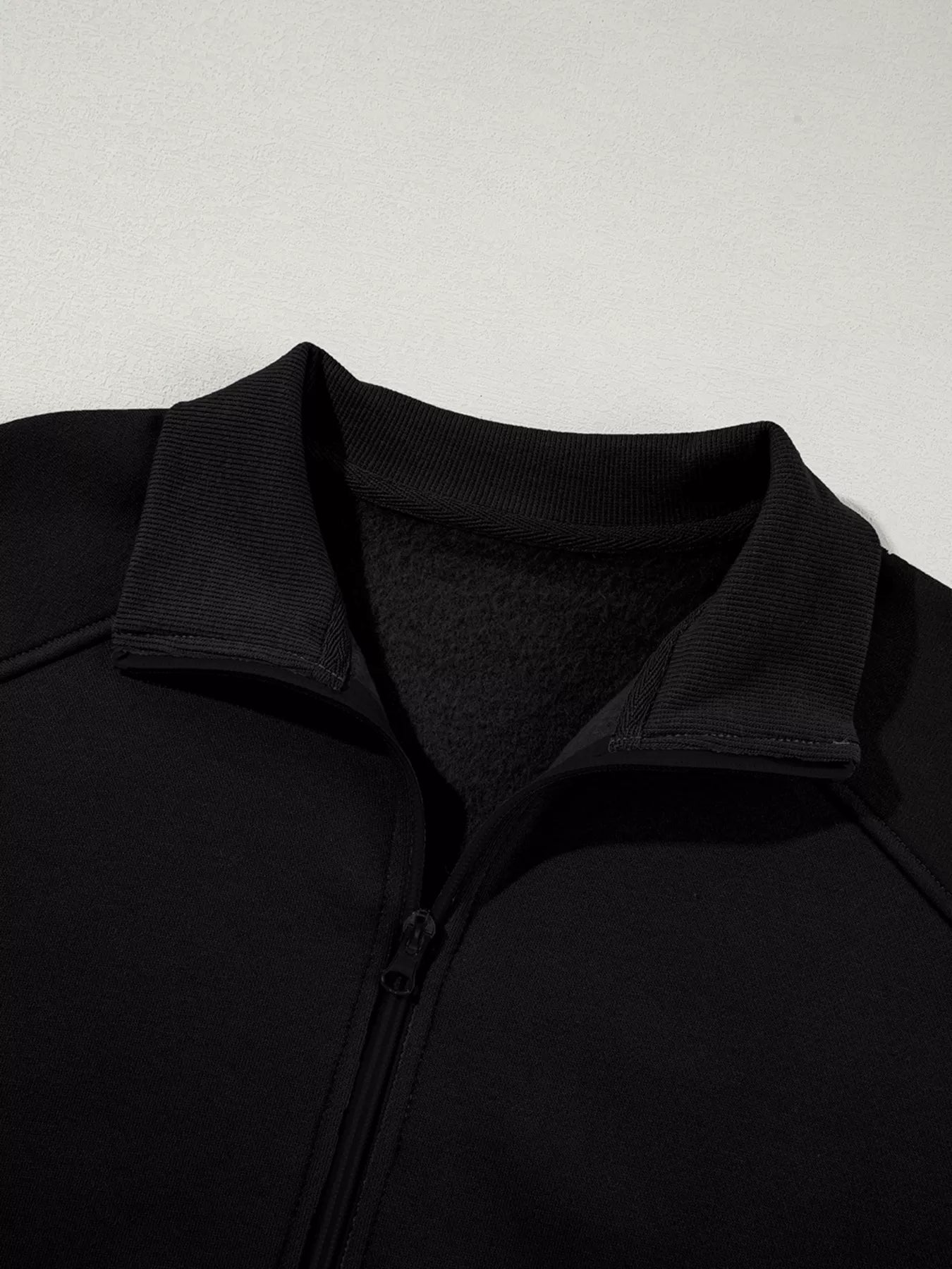 Drop Shoulder Zip Up Jacket and Drawstring Pants Active 2pcs Set - Bratty Luxe