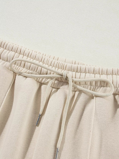 Drop Shoulder Zip Up Jacket and Drawstring Pants Active 2pcs Set - Bratty Luxe