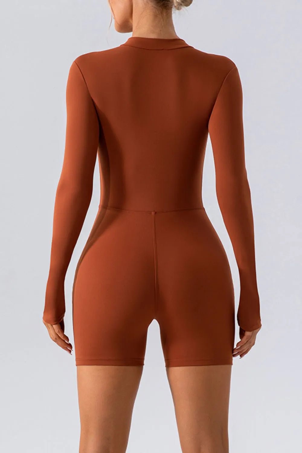 Half Zip Long Sleeve Active Romper - Bratty Luxe