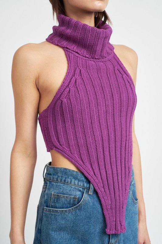 KNIT TURTLE NECK TOP - Bratty Luxe