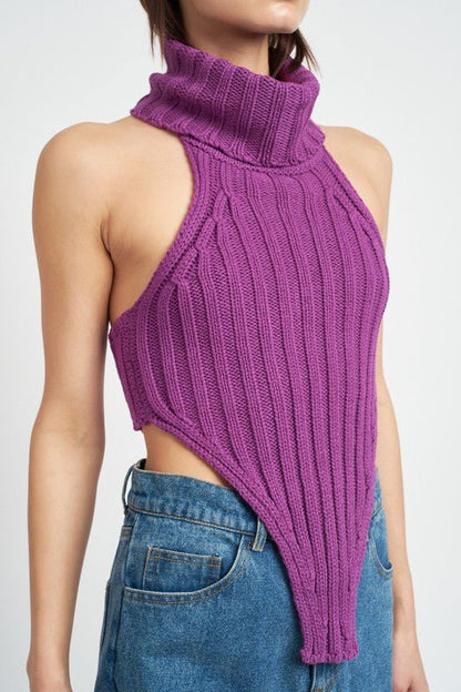 KNIT TURTLE NECK TOP - Bratty Luxe