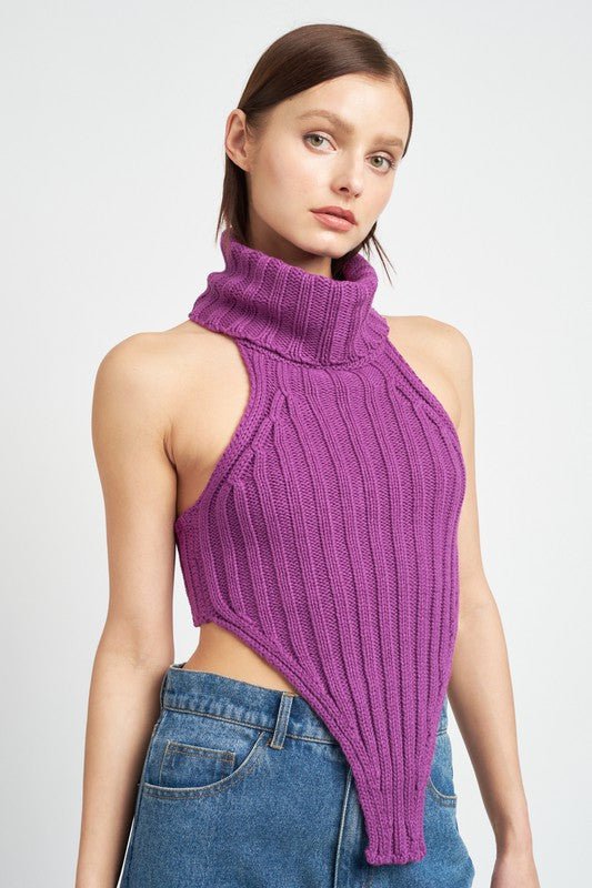 KNIT TURTLE NECK TOP - Bratty Luxe