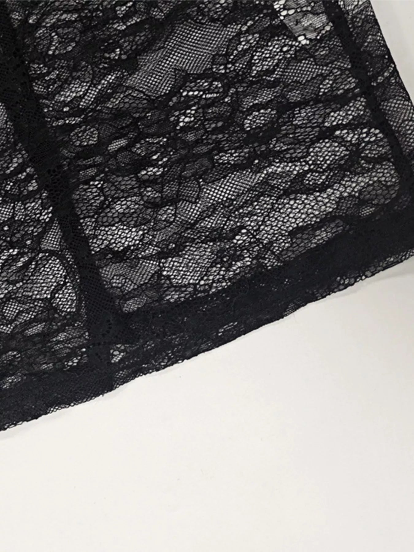 Lace Sheer Mock Neck Long Sleeve Maxi Dress - Bratty Luxe