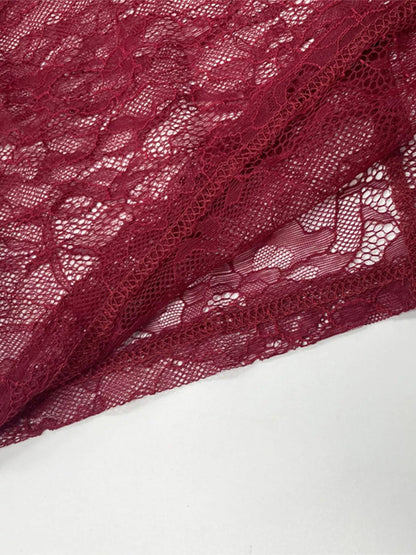 Lace Sheer Mock Neck Long Sleeve Maxi Dress - Bratty Luxe