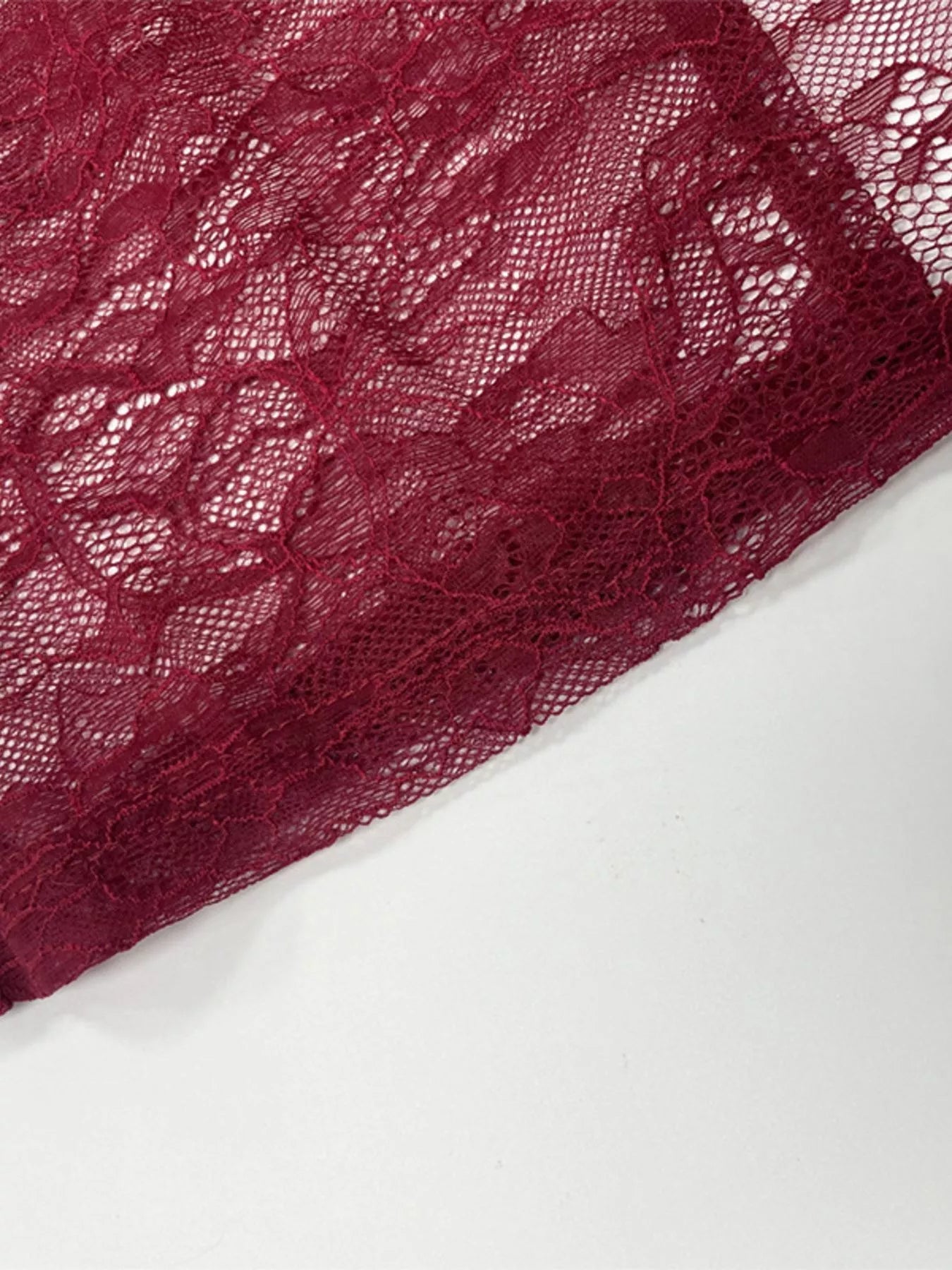 Lace Sheer Mock Neck Long Sleeve Maxi Dress - Bratty Luxe