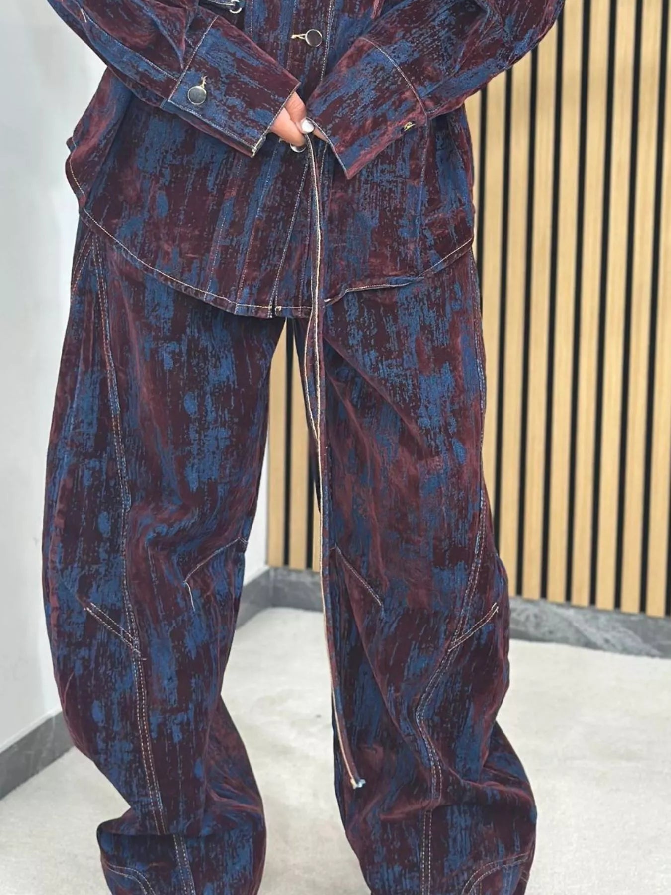 Lace Up Button Up Jacket and Jeans Denim Set - Bratty Luxe