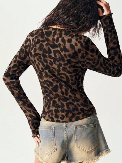 Leopard Print Button - Down Top - Bratty Luxe