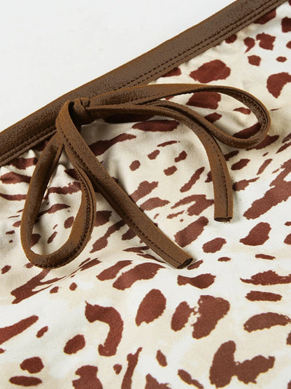 Leopard Print Strapless Top and Skirt Two - Piece Set - Bratty Luxe