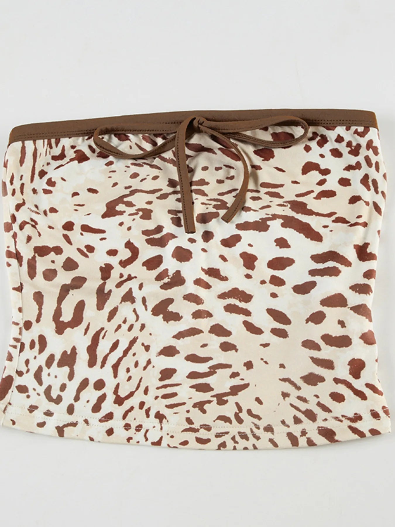 Leopard Print Strapless Top and Skirt Two - Piece Set - Bratty Luxe