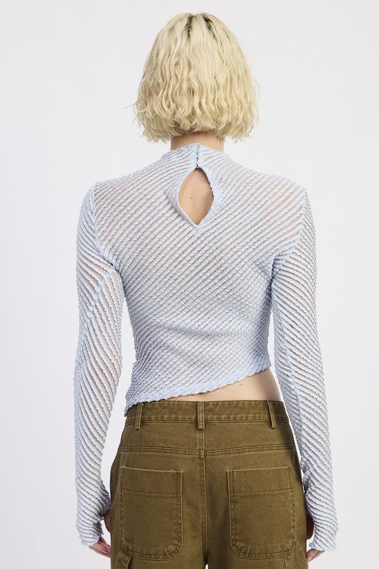 LONG SLEEVE BOAT NECK TOP - Bratty Luxe