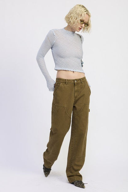 LONG SLEEVE BOAT NECK TOP - Bratty Luxe