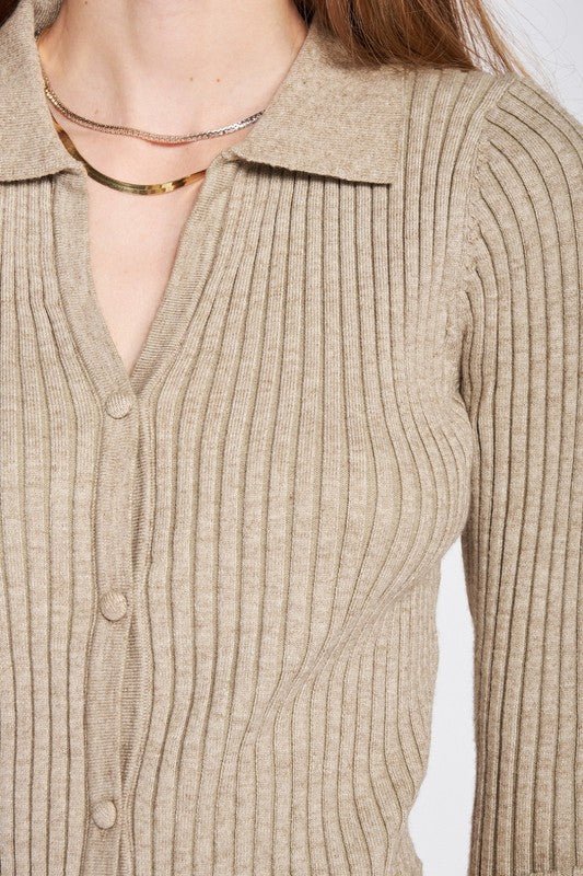 LONG SLEEVE BUTTON UP JUMPSUIT WITH SIDE CUT OUTS - Bratty Luxe