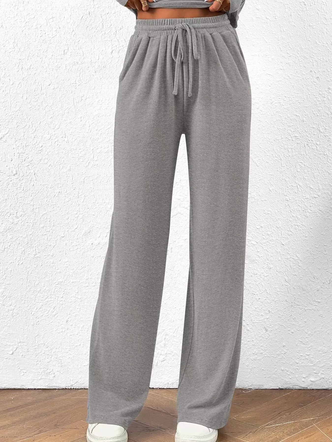 Long Sleeve Top and Wide Leg Pants Set - Bratty Luxe