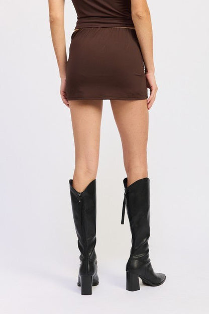 METALLIC HOTFIX KNIT LOW RISE SKORT - Bratty Luxe