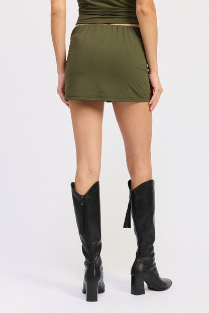 METALLIC HOTFIX KNIT LOW RISE SKORT - Bratty Luxe