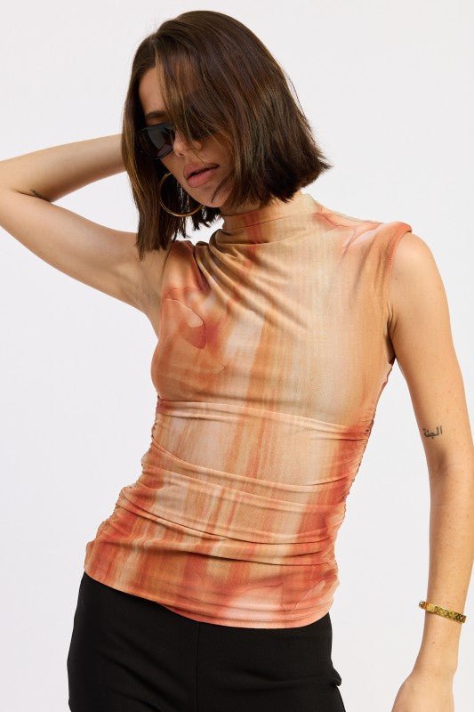 MOCK NECK MESH TOP - Bratty Luxe