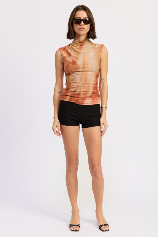 MOCK NECK MESH TOP - Bratty Luxe