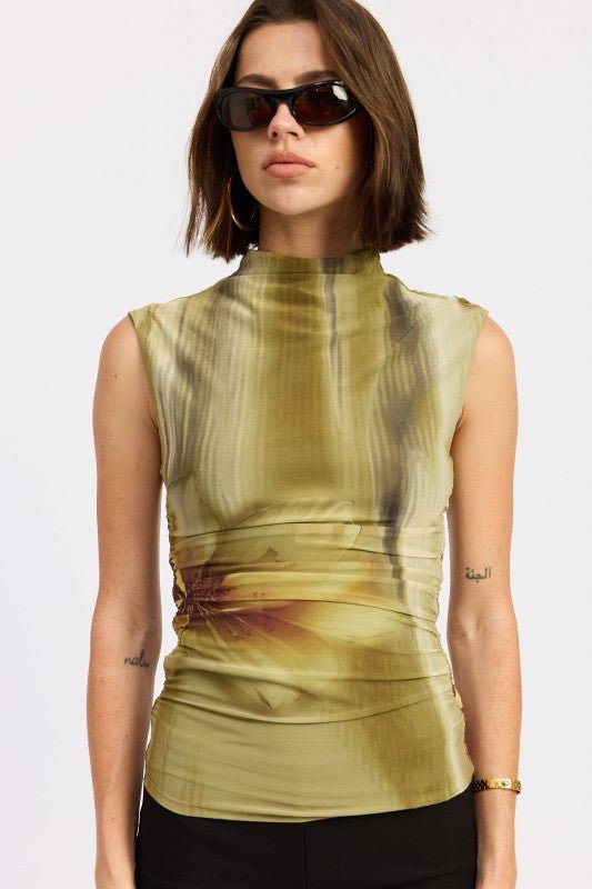 MOCK NECK MESH TOP - Bratty Luxe