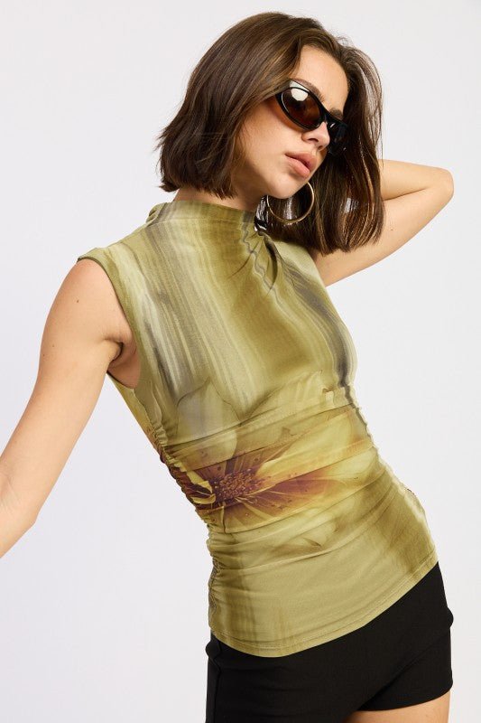 MOCK NECK MESH TOP - Bratty Luxe