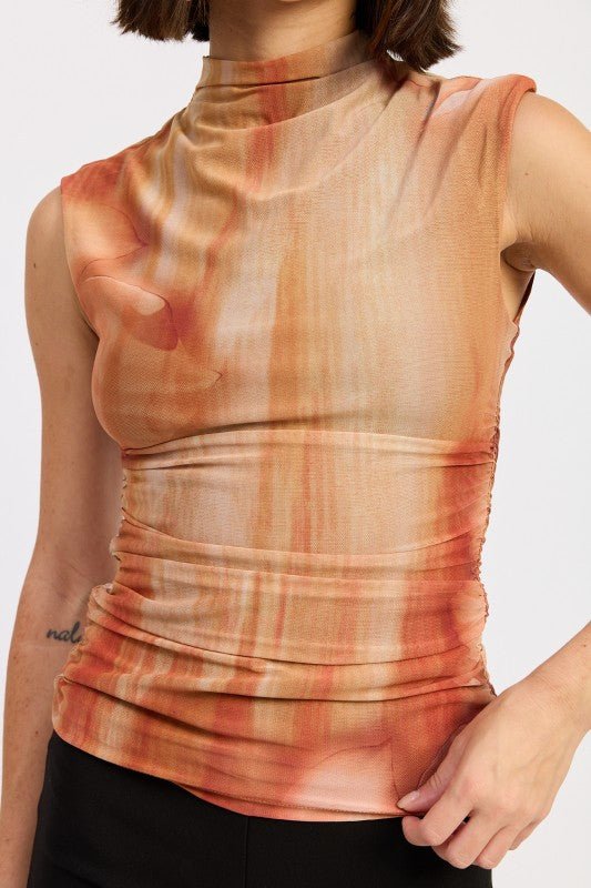 MOCK NECK MESH TOP - Bratty Luxe