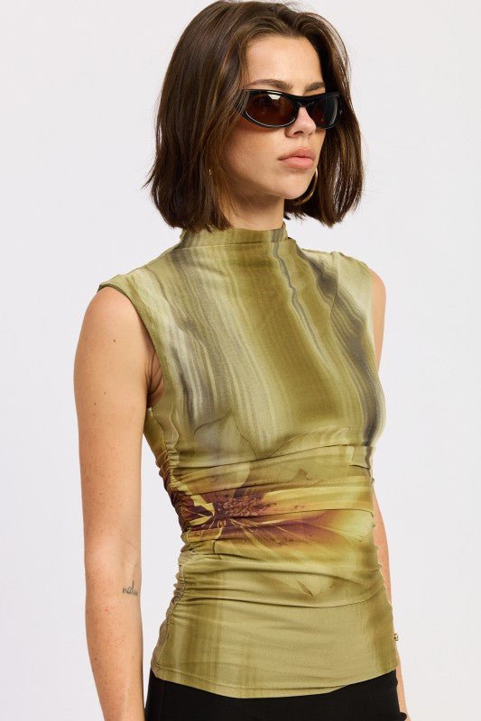 MOCK NECK MESH TOP - Bratty Luxe