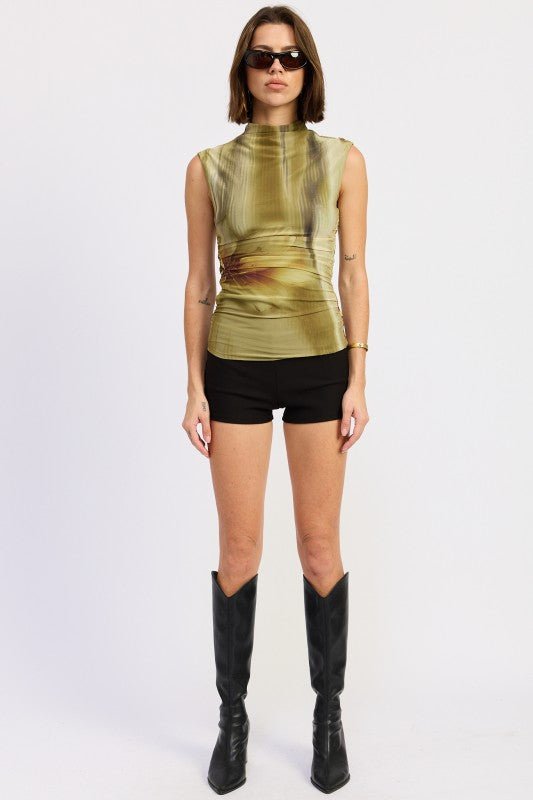 MOCK NECK MESH TOP - Bratty Luxe