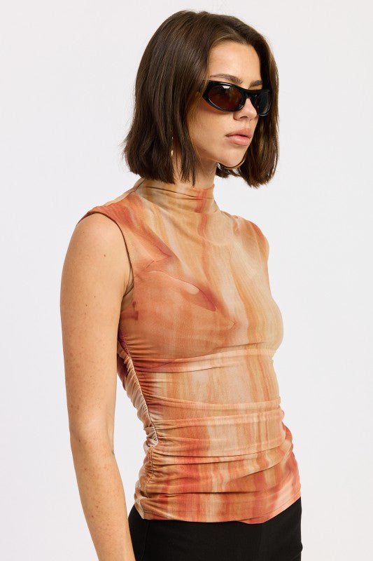 MOCK NECK MESH TOP - Bratty Luxe