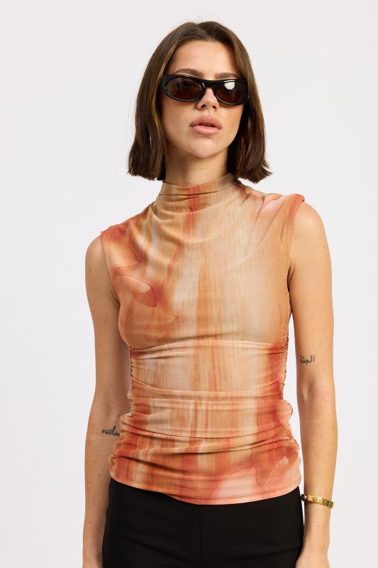 MOCK NECK MESH TOP - Bratty Luxe