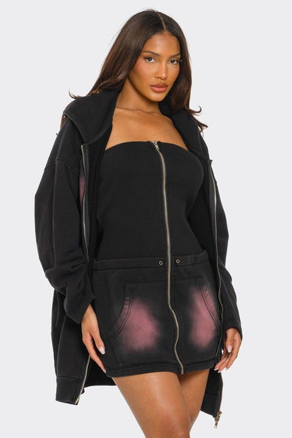 Oversized Ombre Hoodie and Dress Set - Bratty Luxe