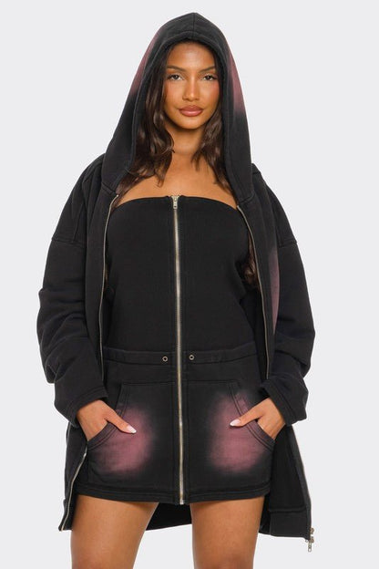 Oversized Ombre Hoodie and Dress Set - Bratty Luxe