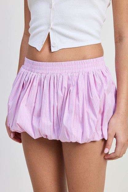 PINSTRIPE BUBBLE SKIRT - Bratty Luxe