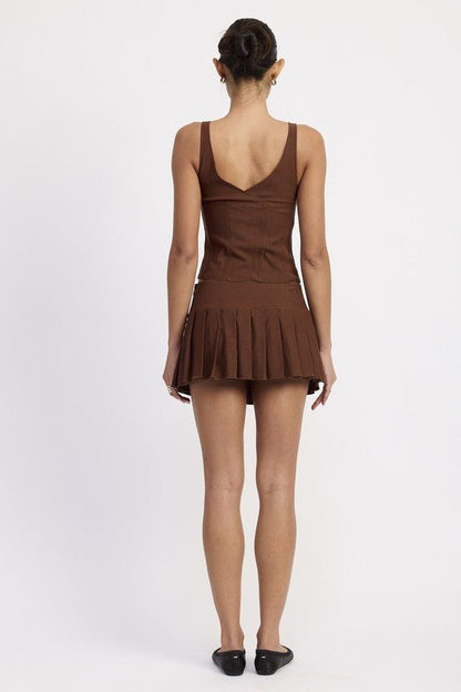 PLEATED MINI SKORT - Bratty Luxe