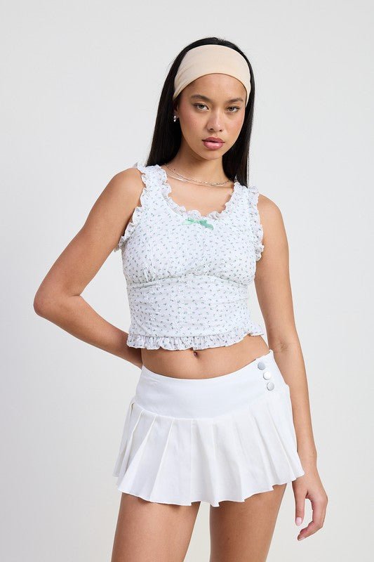 PLEATED MINI SKORT - Bratty Luxe