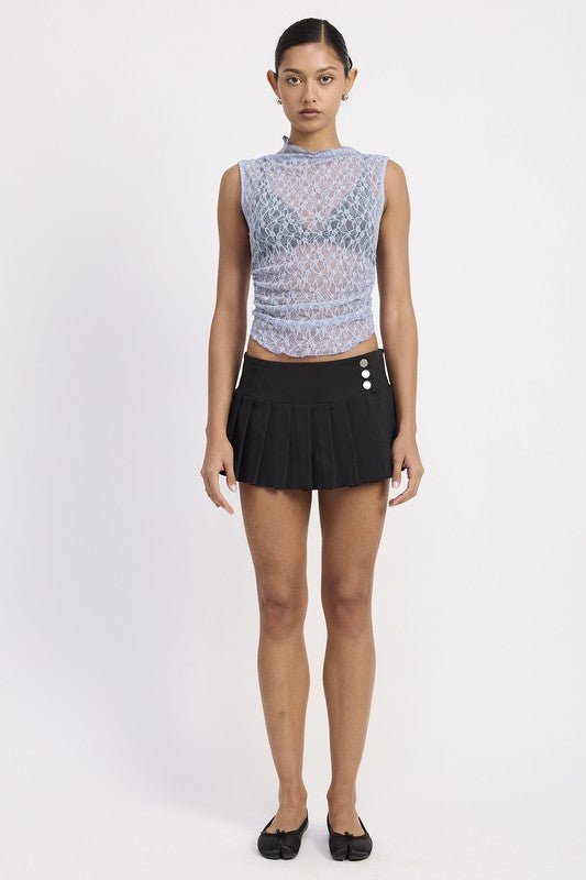 PLEATED MINI SKORT - Bratty Luxe