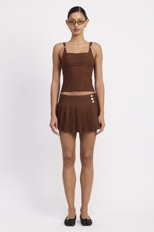 PLEATED MINI SKORT - Bratty Luxe