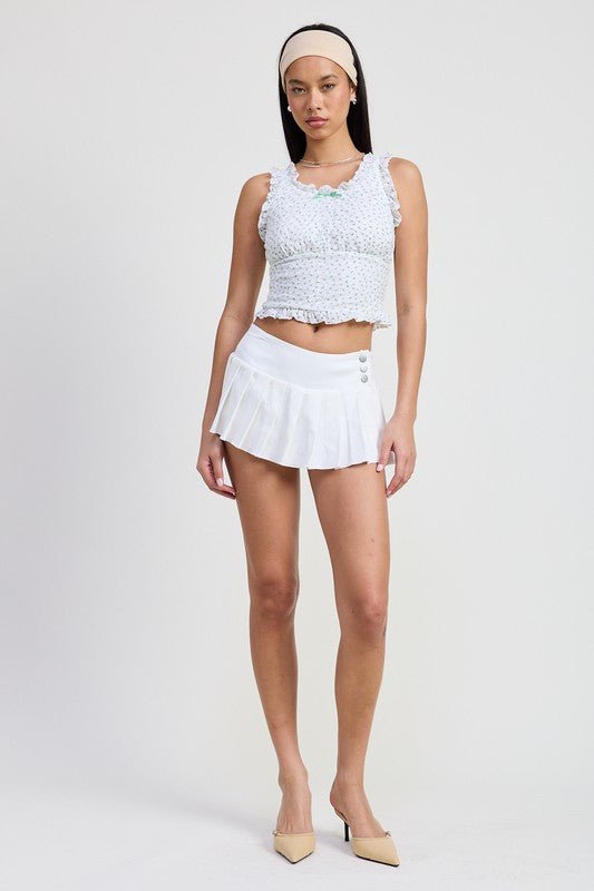 PLEATED MINI SKORT - Bratty Luxe