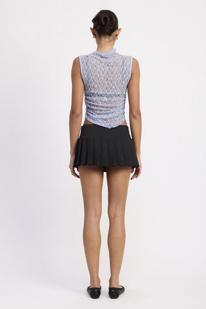 PLEATED MINI SKORT - Bratty Luxe