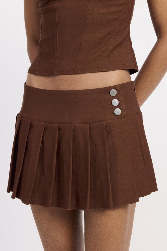 PLEATED MINI SKORT - Bratty Luxe