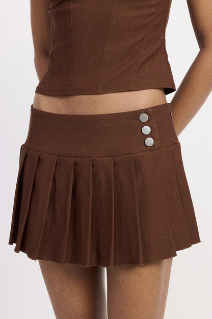 PLEATED MINI SKORT - Bratty Luxe
