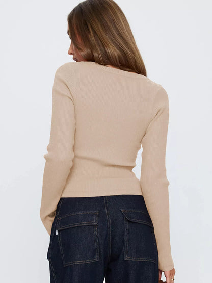 Ribbed Knit Button - Down Cardigan - Bratty Luxe