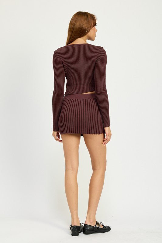 RIBBED KNIT MINI SKIRT - Bratty Luxe