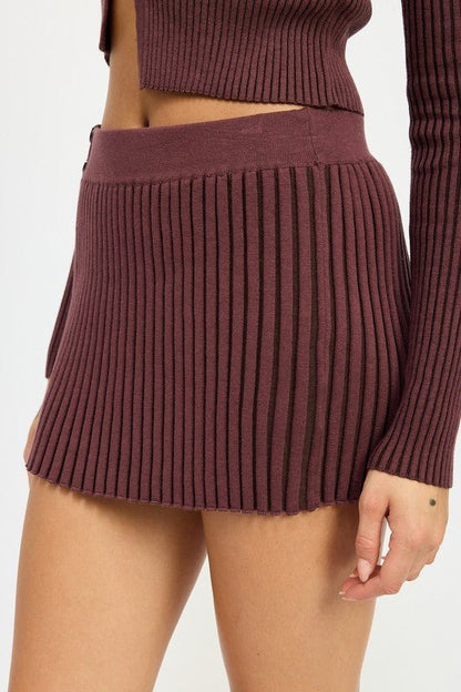 RIBBED KNIT MINI SKIRT - Bratty Luxe